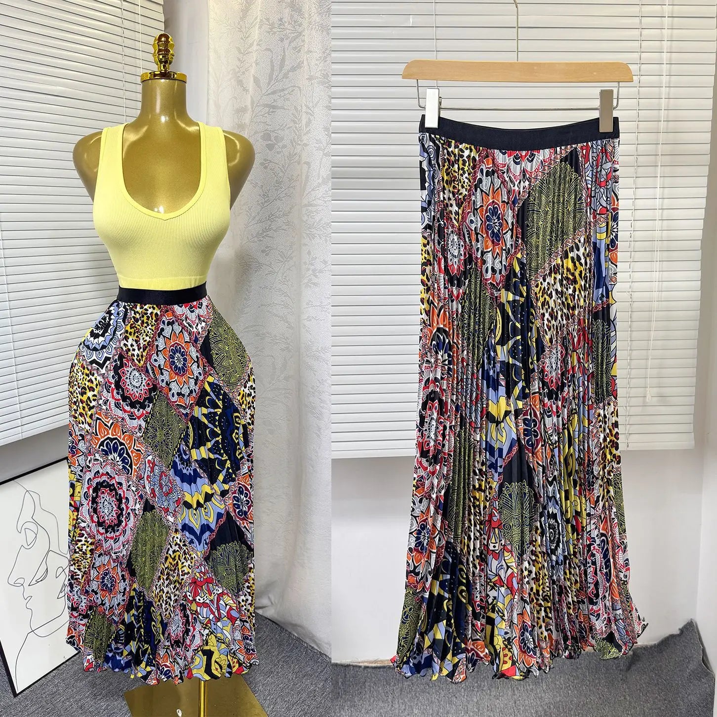 Kiana High Waist Skirt Set