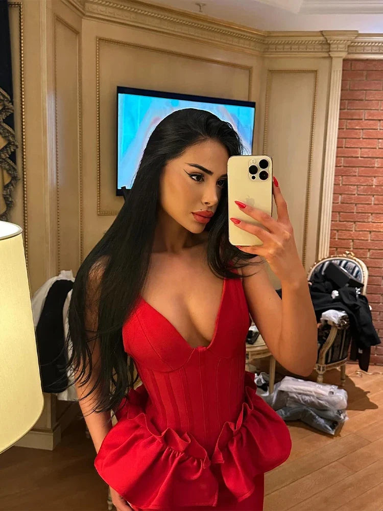 Huda Peplum Bandage Dress