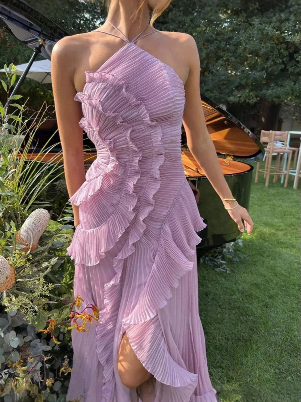 Kelsi Chiffon Ruffle Maxi Dress