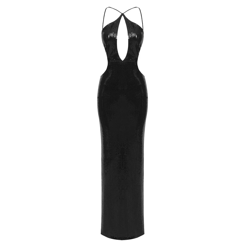 Aisha Sequins Backles Dress