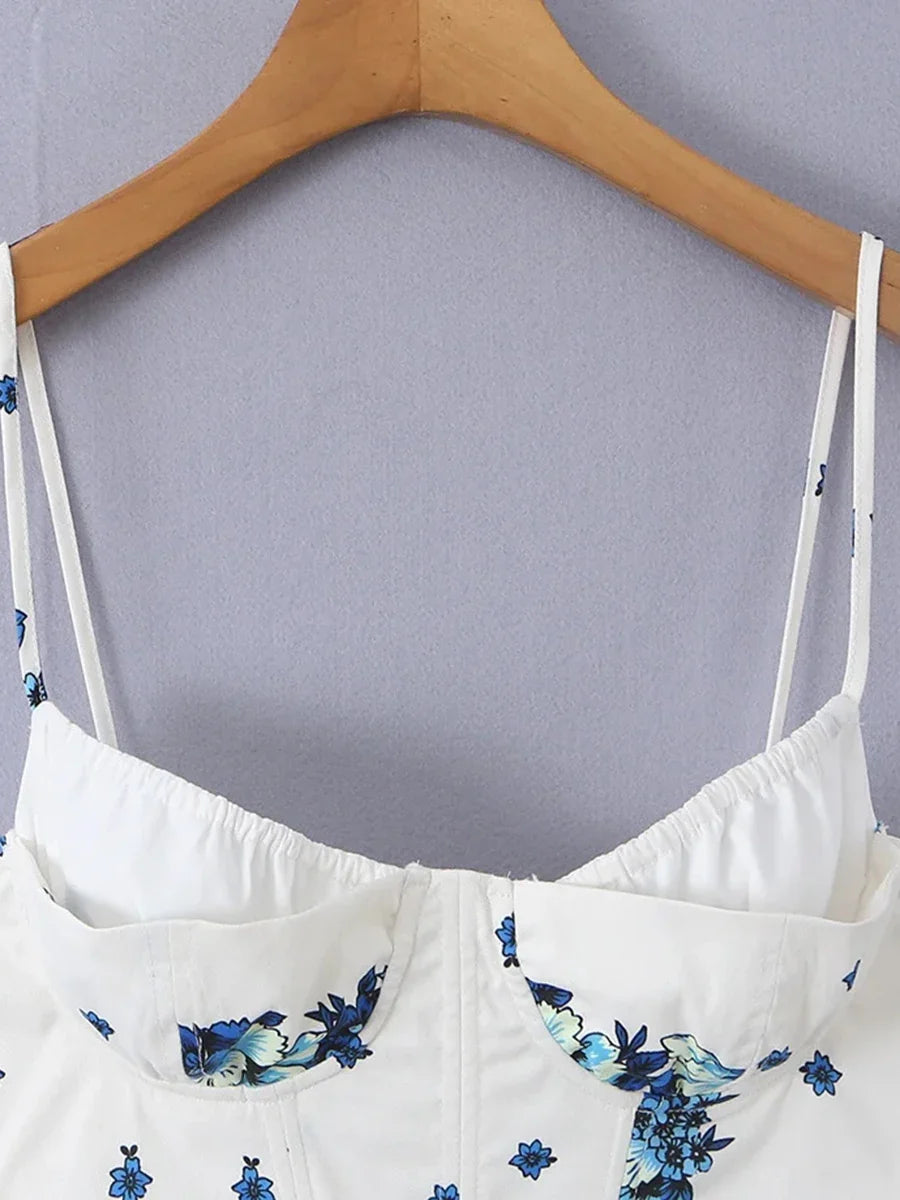 Boho Floral Corset Pants Set