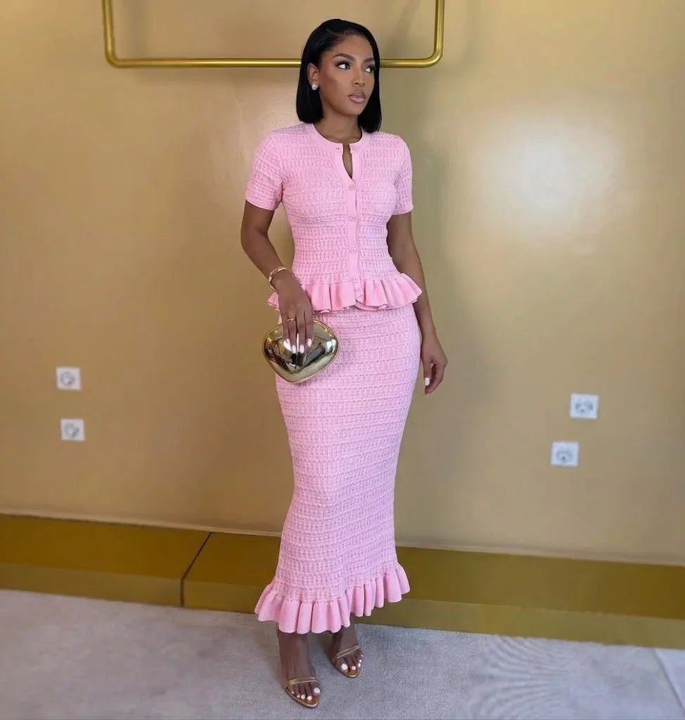 Lorena Ruffle Hem Skirt Set