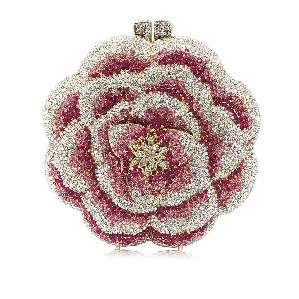 Floral Crystal Clutch Purse