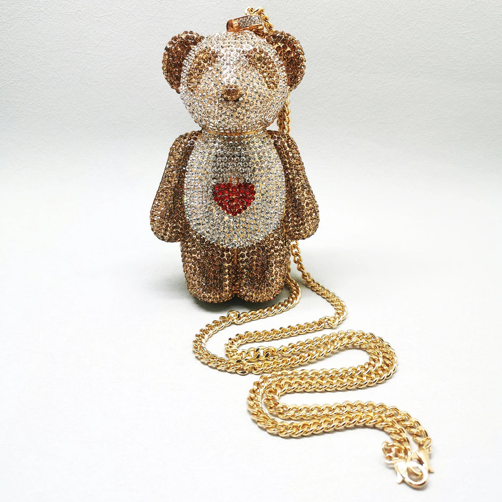 Mini Bear Diamond Clutch Bag
