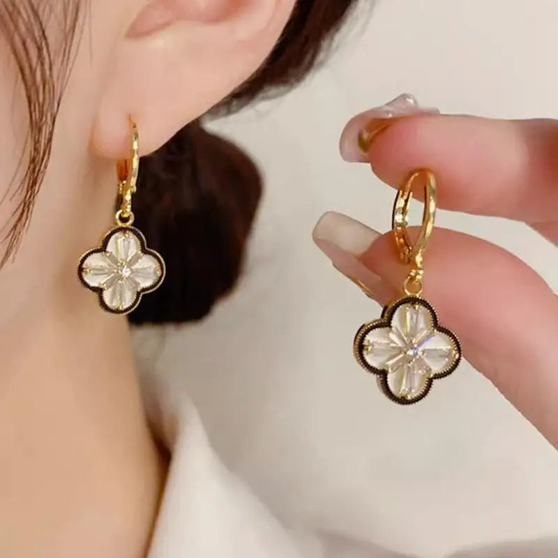 Leaf Clover Dangle Earrings