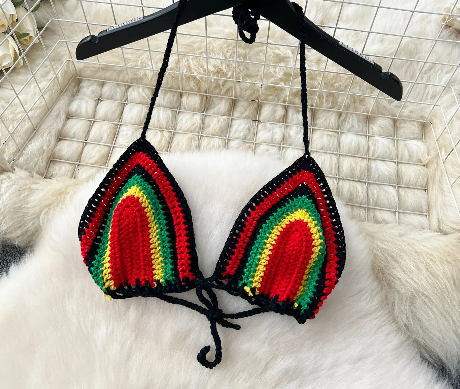 Jamaican Gyal Tassel Knitted Skirt Set