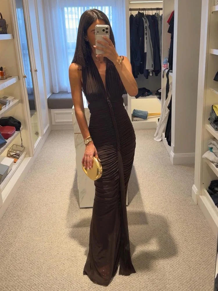 Maria Ruched Maxi Dress