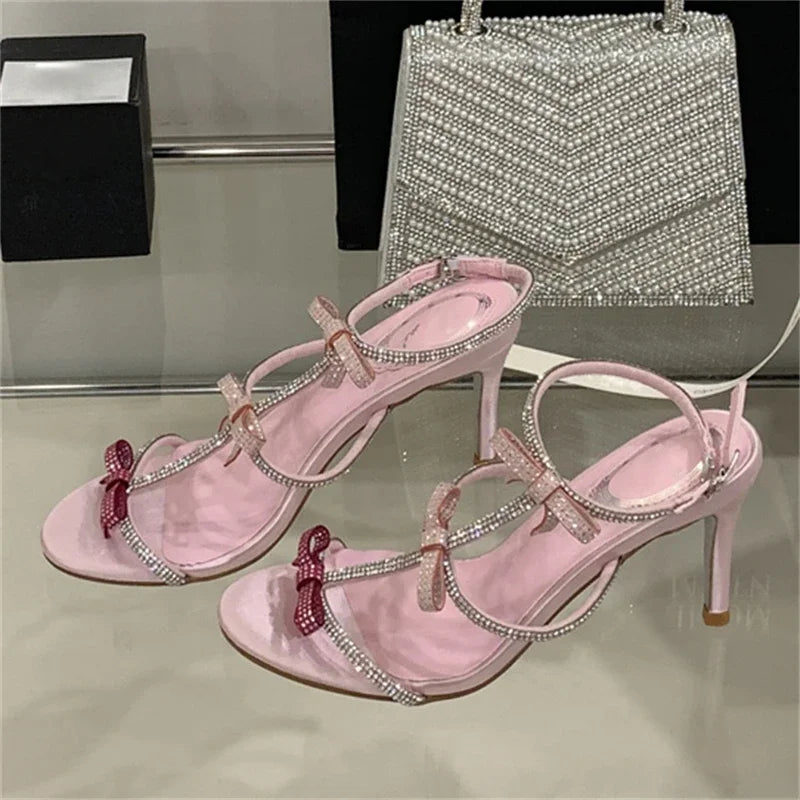 Crystal Butterfly-Knot High Heels