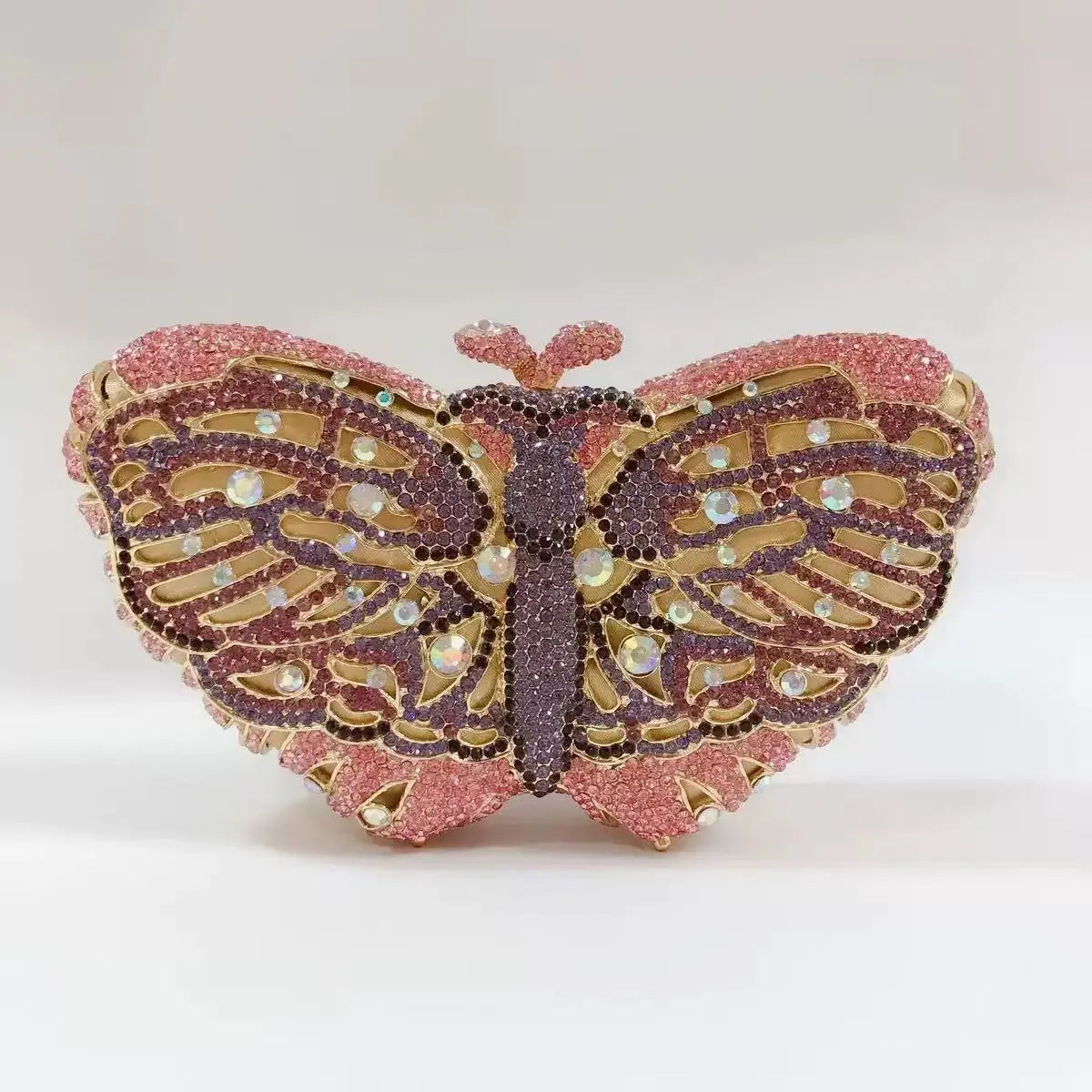 Butterfly Shaped Rhinestone Clutch Bag