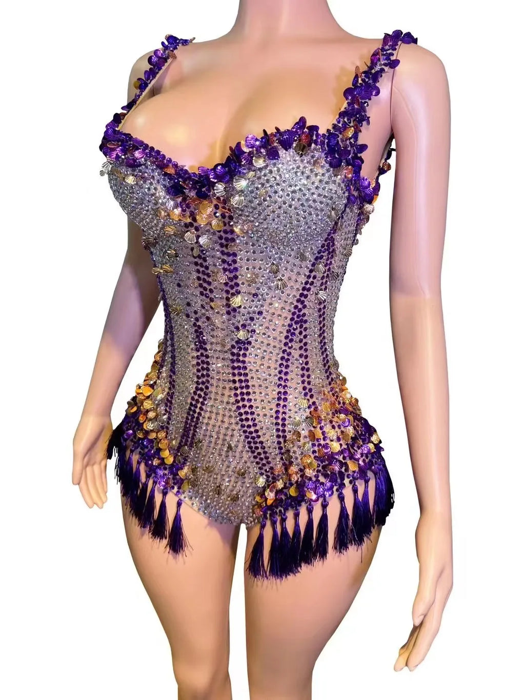 Miana Sequins Tassel Bodysuit