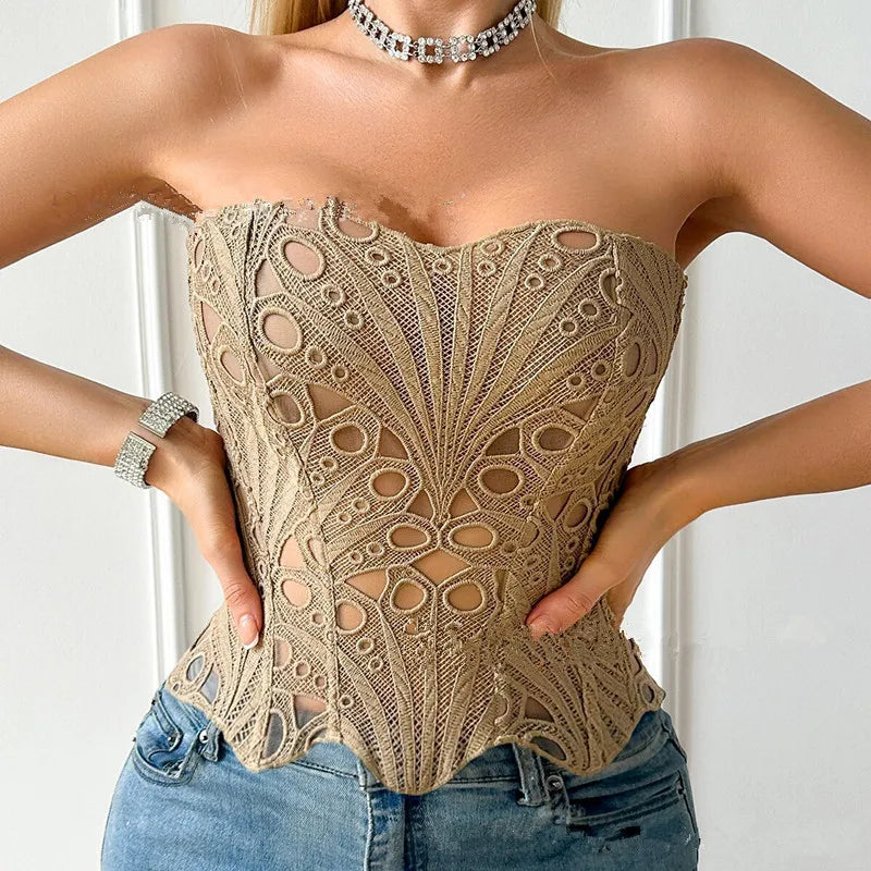 Corset Mesh Bustier Top
