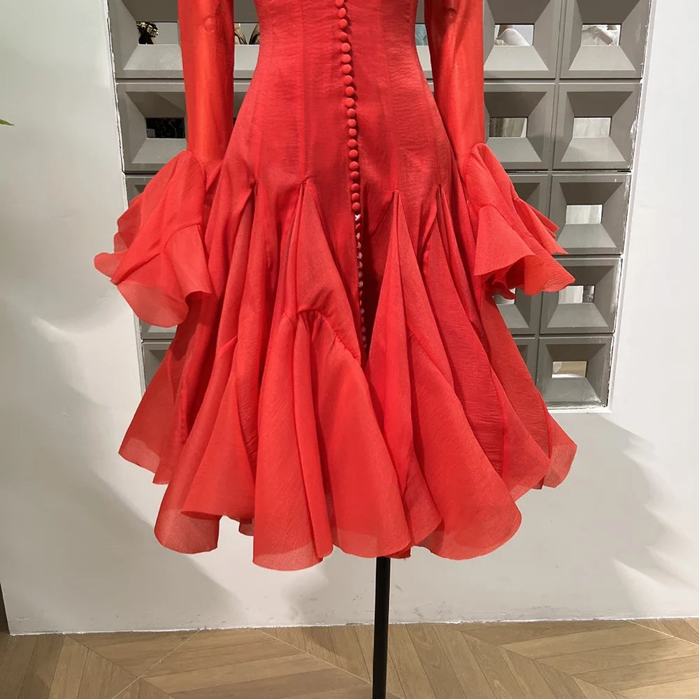 Lory Peated Flare Midi Dress