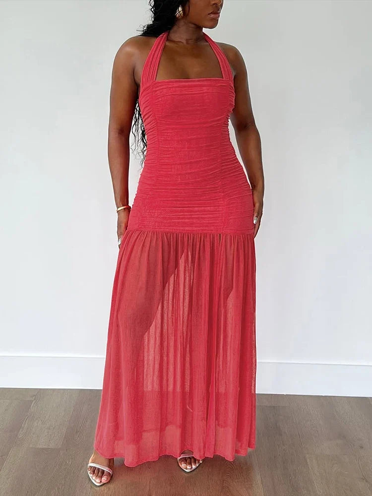 Lisa Ruched Maxi Dress