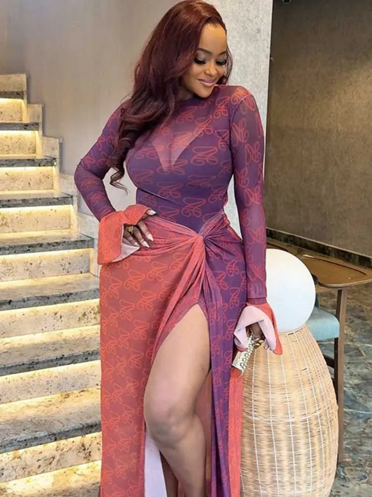 Adele Mesh Maxi Dress