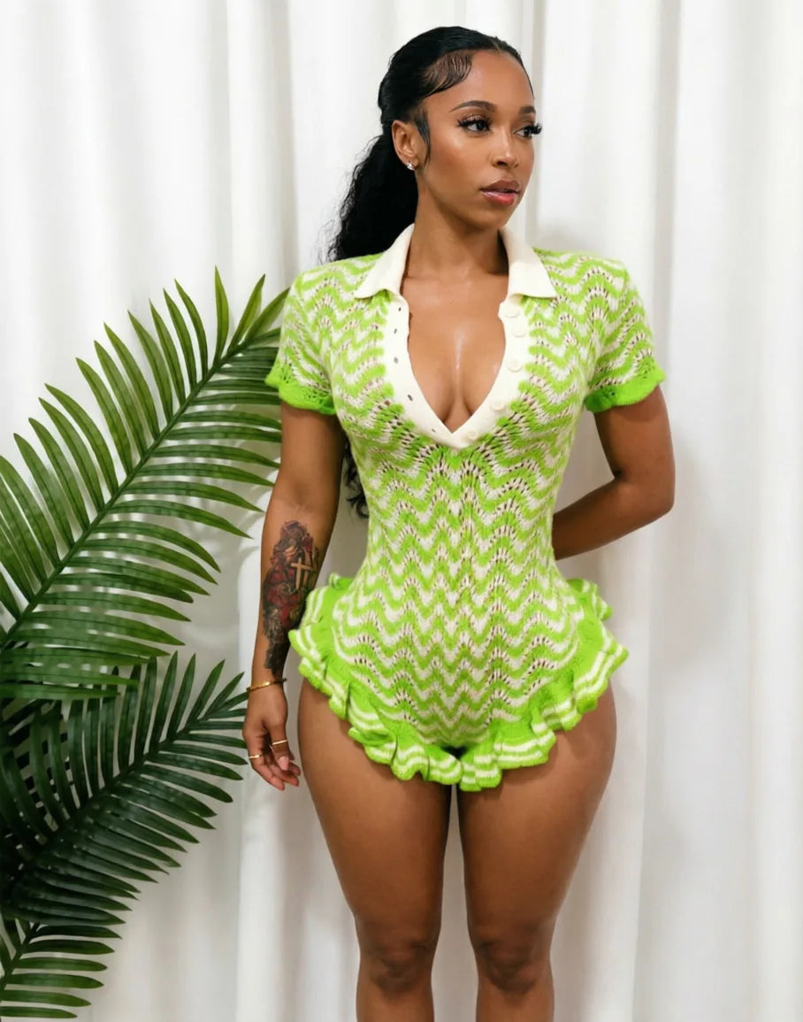 Esha Knit Ruffle Romper
