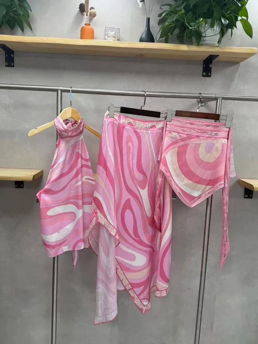 Marble Vintage Maxi Skirt Set