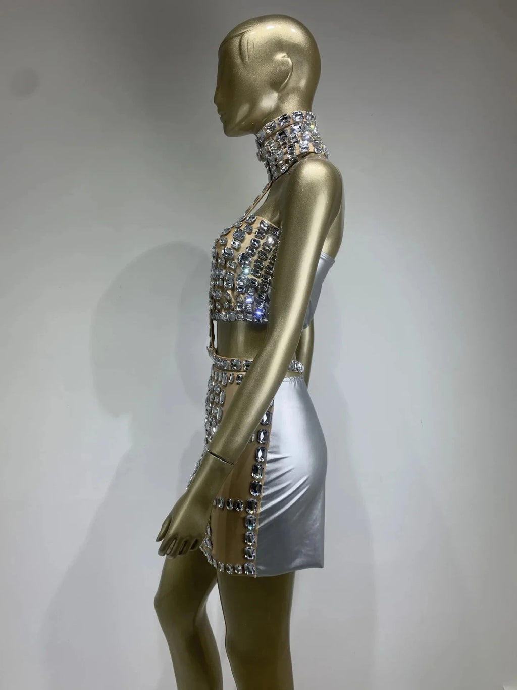 Lory Mesh Sequins Skirt Set