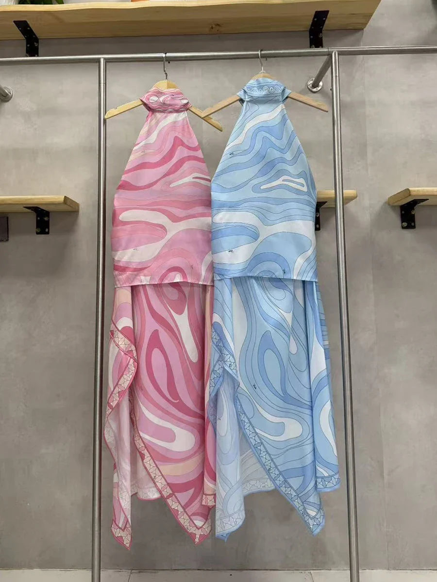 Marble Vintage Maxi Skirt Set