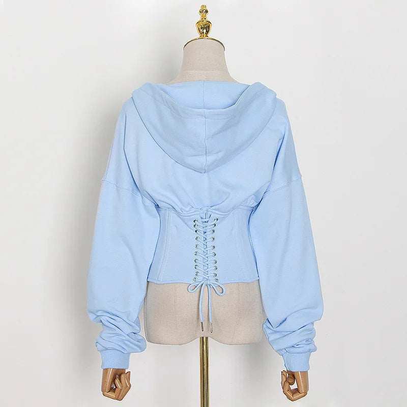 Hoodie Bandage Corset Jacket