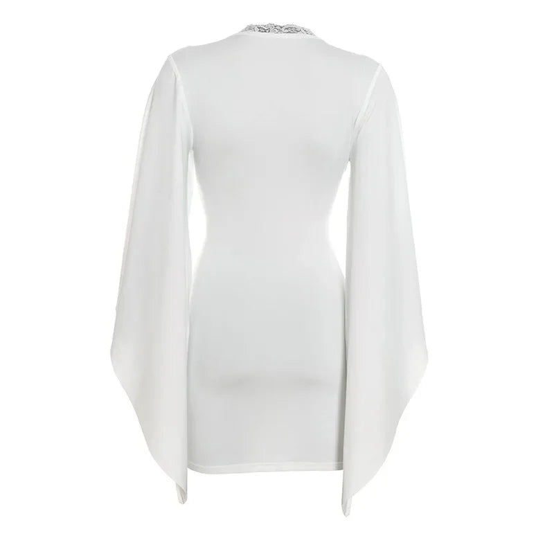 Flare Bell Sleeve Mini Dress