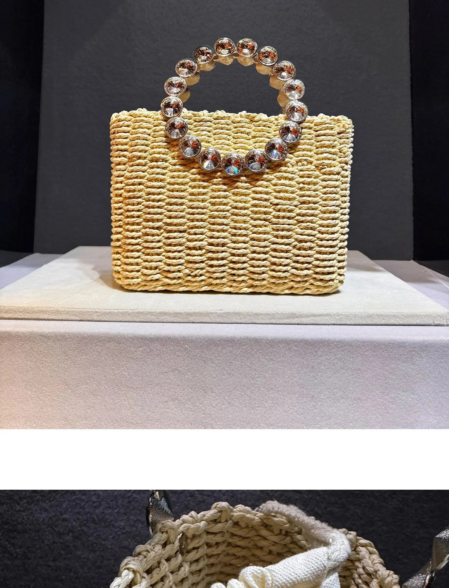 Flower Basket Straw Bucket Handbag