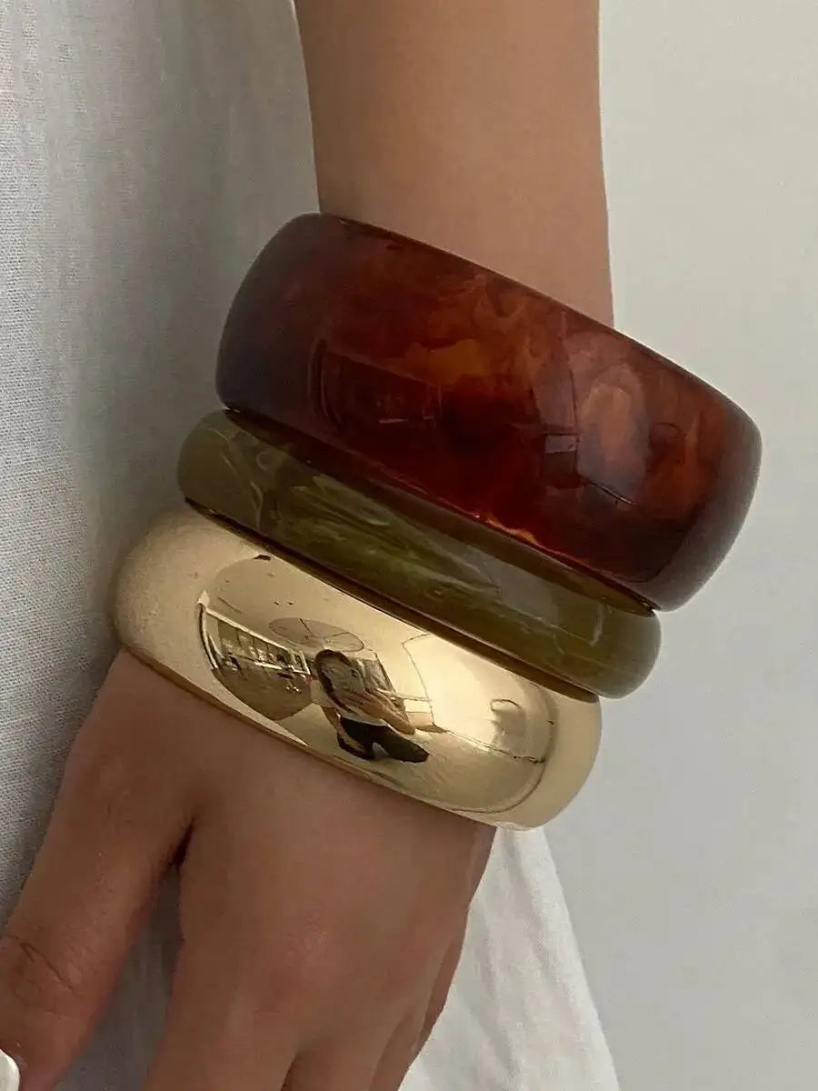 3pcs Boho Resin Bangle Bracelet