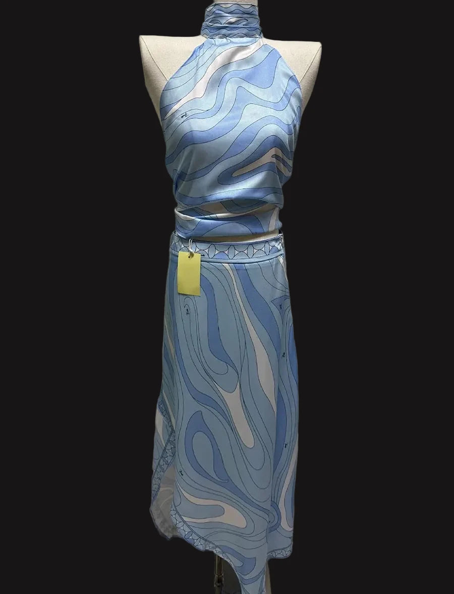 Marble Vintage Maxi Skirt Set