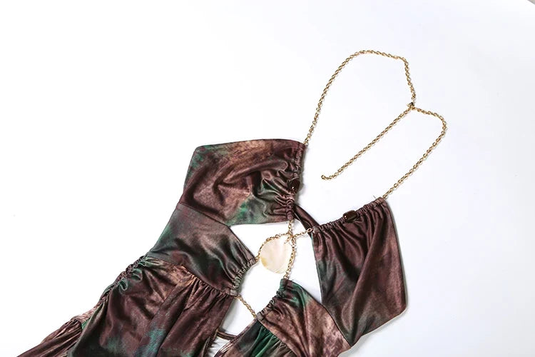 A Tie-Dye Print Maxi Dress
