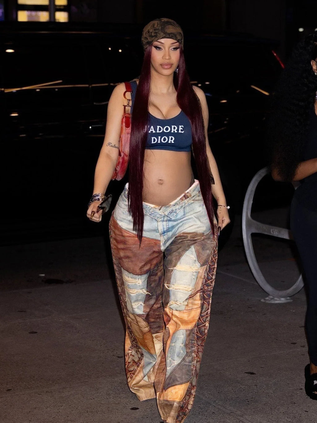 Leather 3D Print Pants