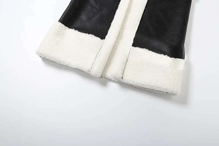 Faux Leather Trench Coat