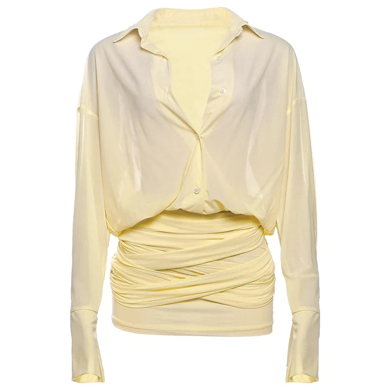 Amelia Sheer Shirt Mini Dress