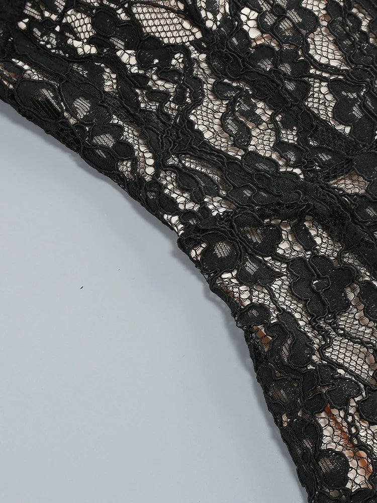 Floral Lace Bodycon Maxi Dress