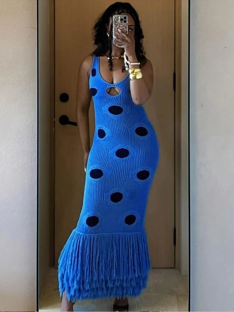 Katrina Knit Tassel Maxi Dress