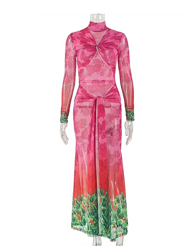 Chrissy Mesh Maxi Dress