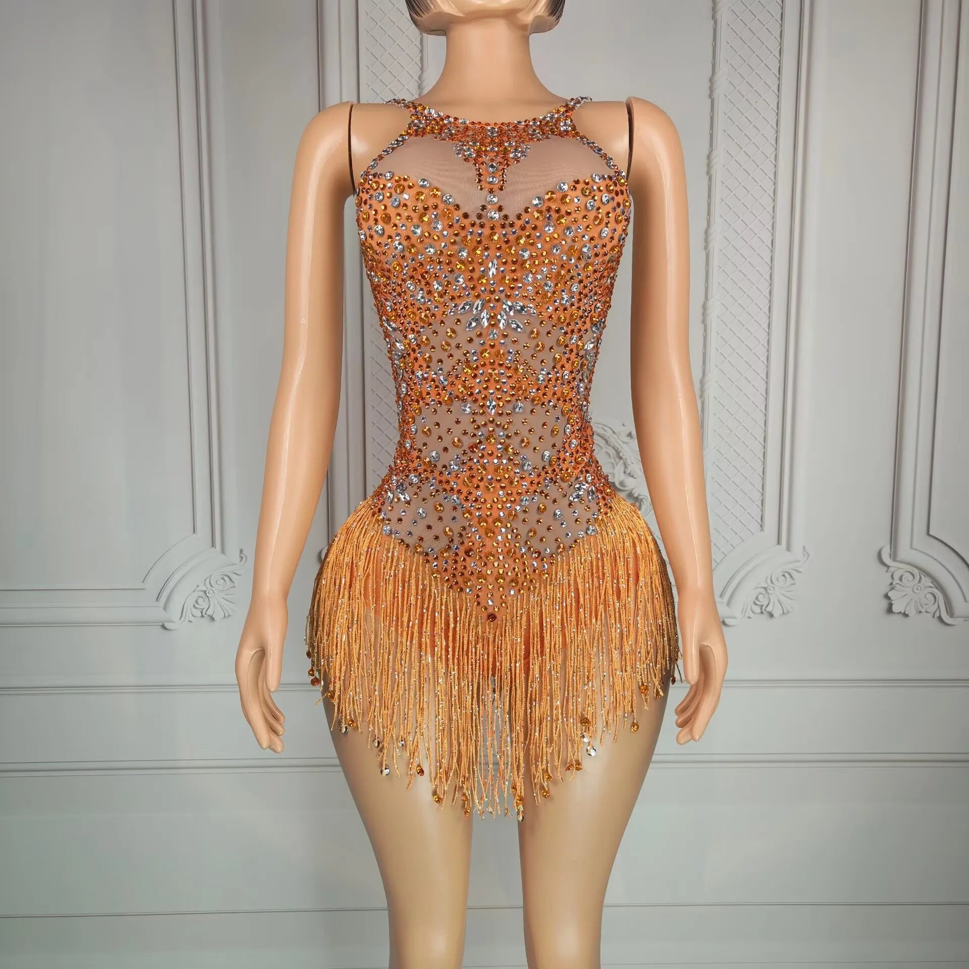 Luda Tassel Bodysuit Mini Dress