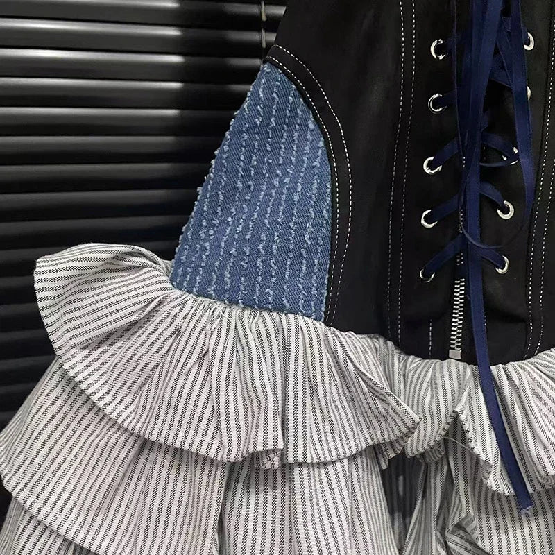 Ava Retro Rivet Mini Dress