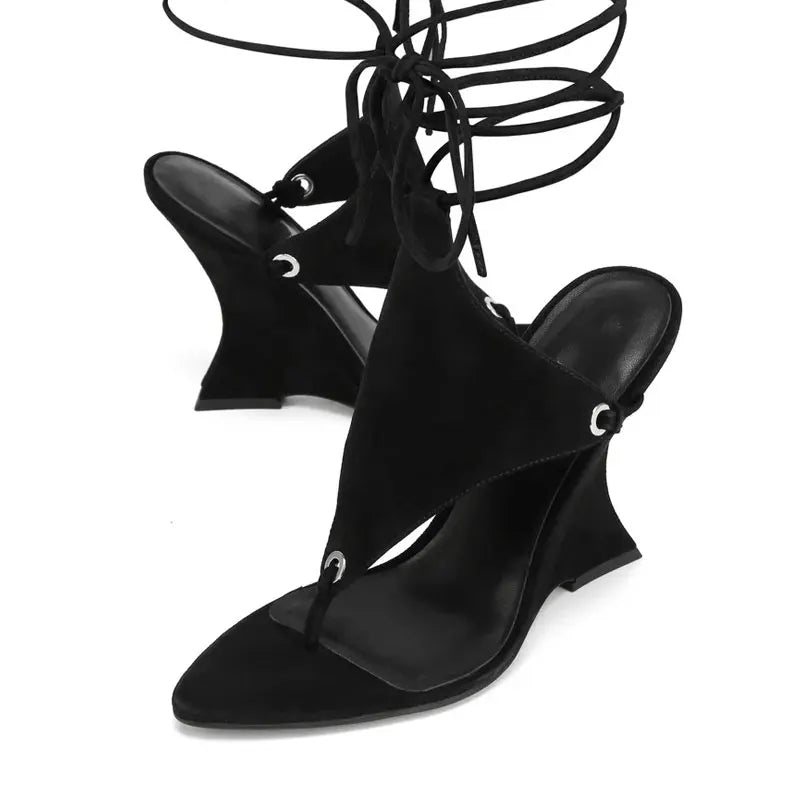 Ankle Strap Wedge High Heels