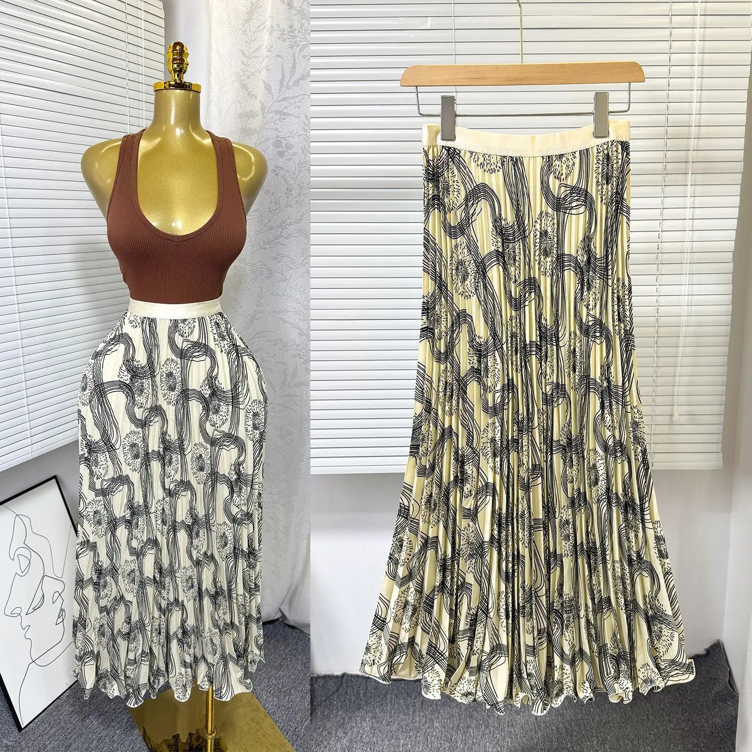 Kiana High Waist Skirt Set