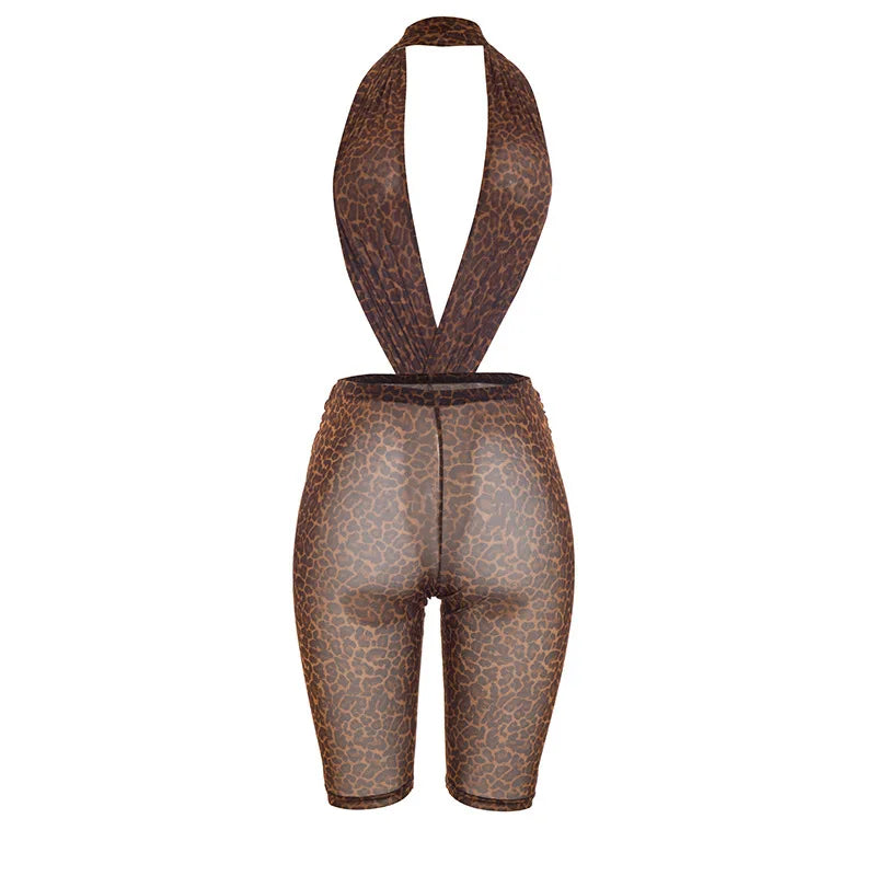 Ella Leopard Mesh Romper