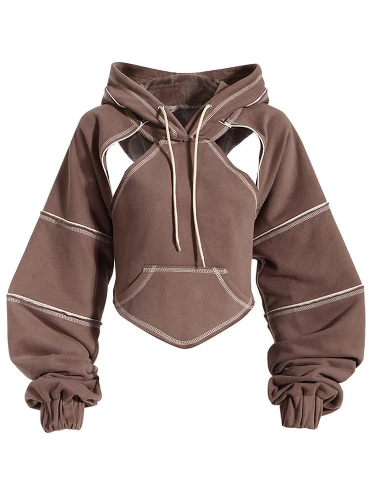 Hooded Cut Out Bandage Jacket
