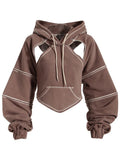 Hooded Cut Out Bandage Jacket