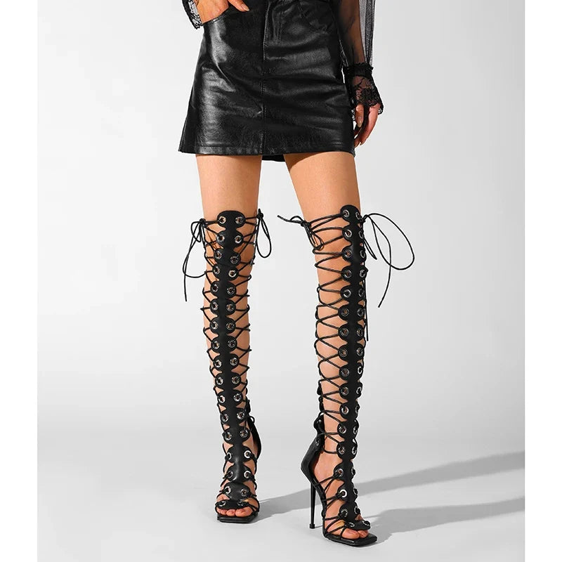 Lace It Up High Heels