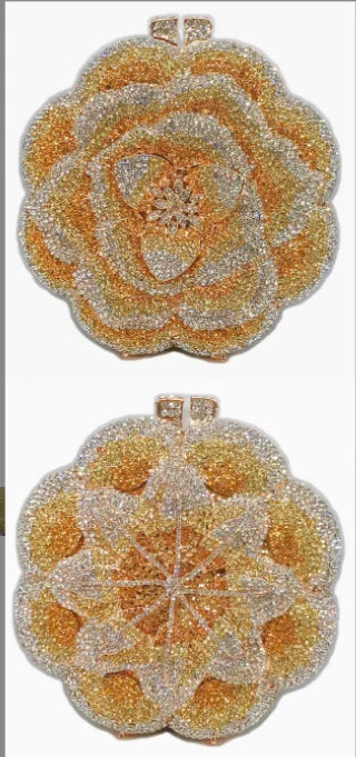 Floral Crystal Clutch Purse