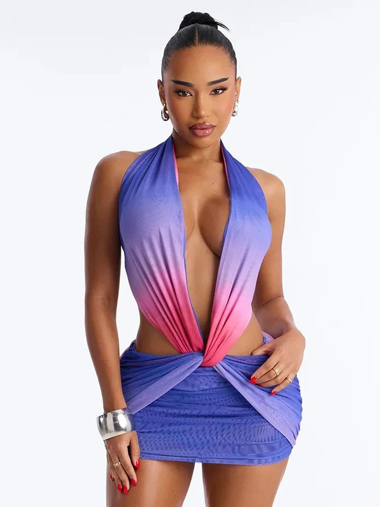 Colorful Gradient Mini Dress
