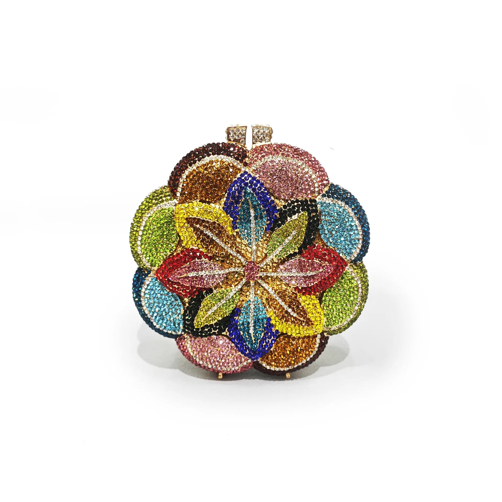Floral Crystal Clutch Purse