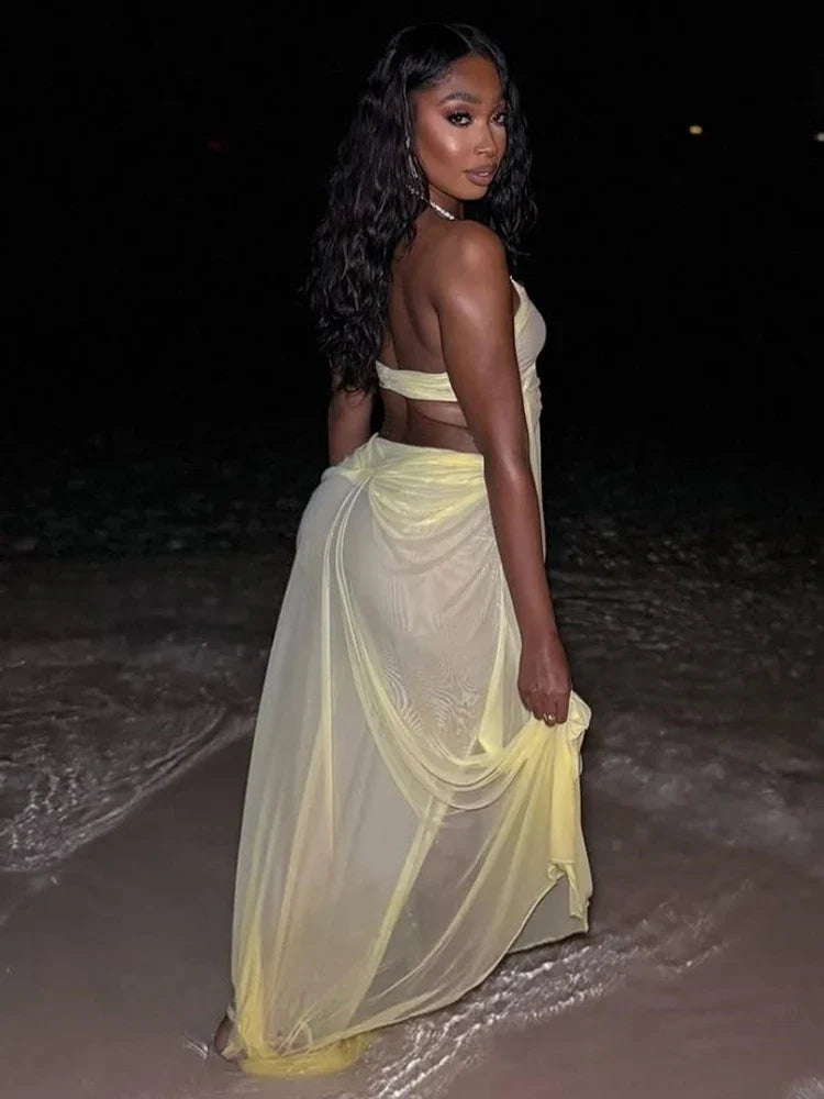 Nina Ruched Maxi Dress
