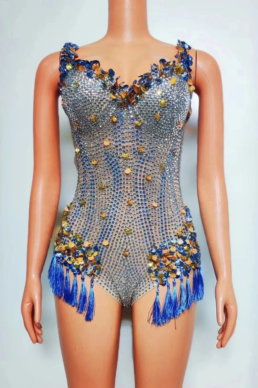 Miana Sequins Tassel Bodysuit