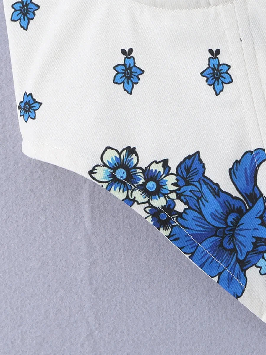 Boho Floral Corset Pants Set