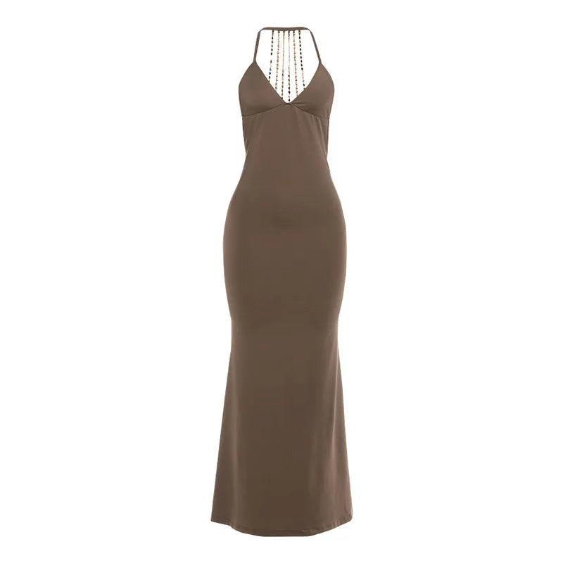 Butterfly Backless Maxi Dress