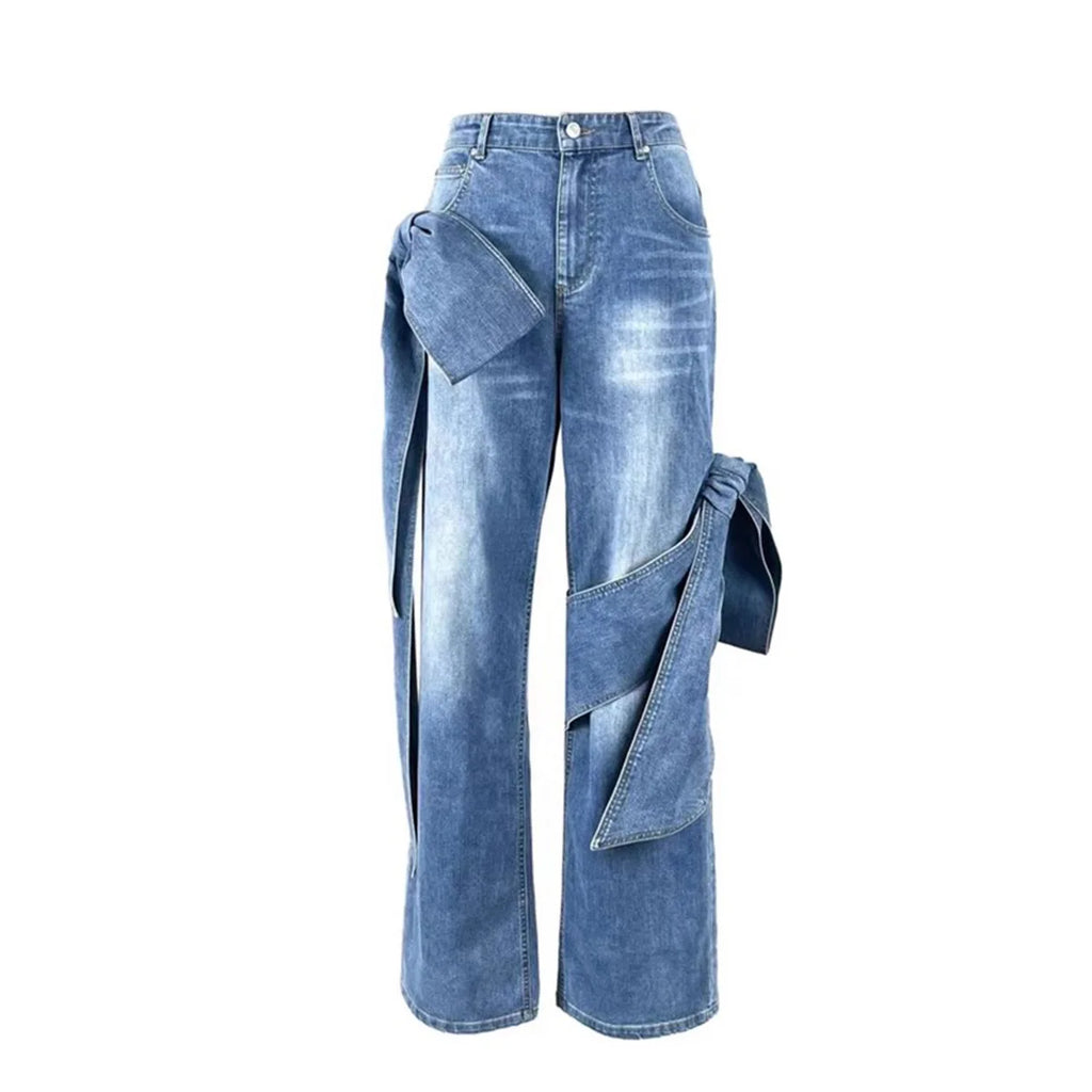 Bow Wrap Denim Set
